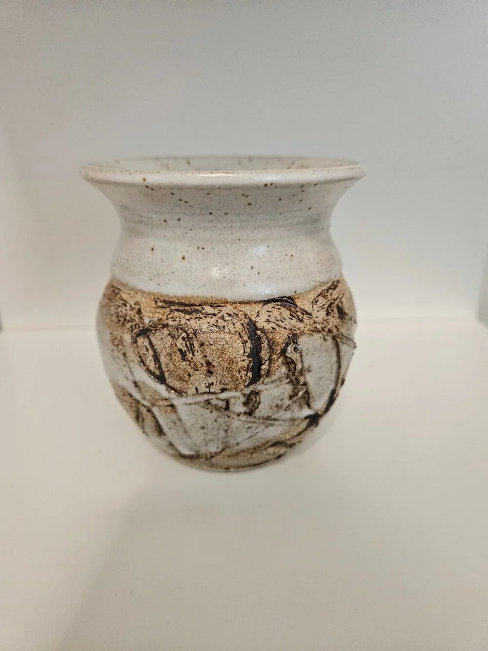 Mellblom Pottery Signed Studio Art Glazed Brown Earth Tones Ceramic Vase Boho